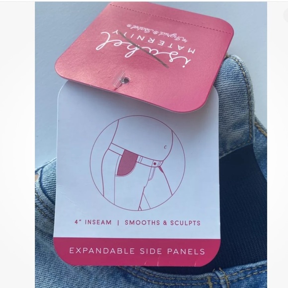 NEW Isabel Maternity by Ingrid & Isabel Under Belly Jeans Denim Shorts Size 4 - Picture 8 of 11